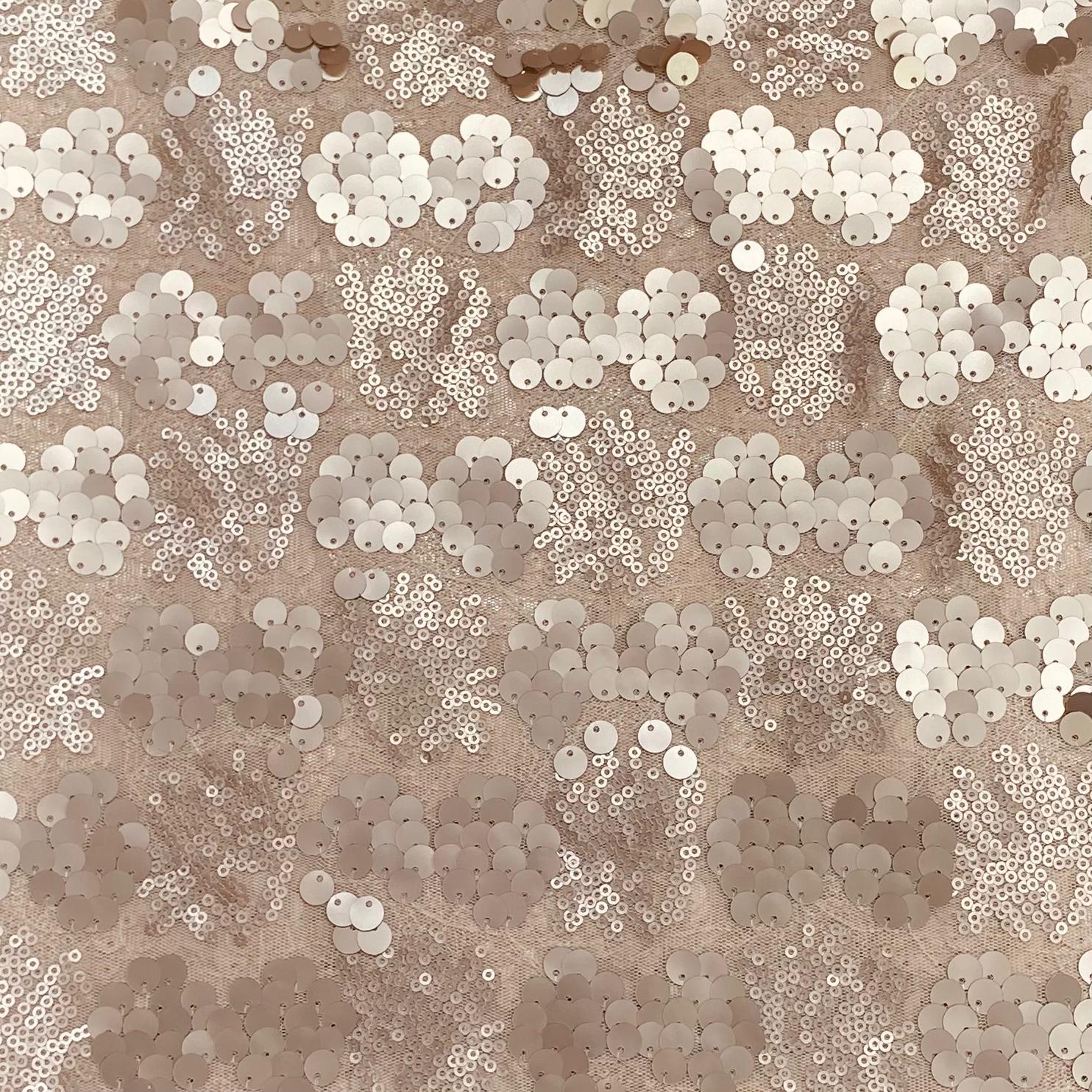 3 Metres Luxury Sequin Bridal Lace - 55" Wide - (Beige)