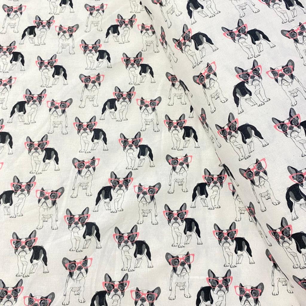 Per Metre Digital Printed Cotton, 'PUPPIES' - 44" Wide