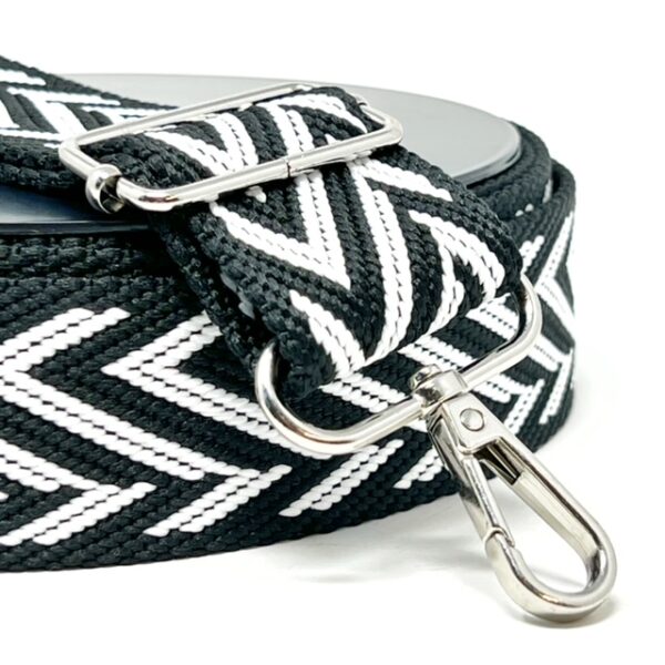 Per Metre Arrow Pattern Webbing: For Bag Straps- (BLACK & WHITE) 38mm / 40mm