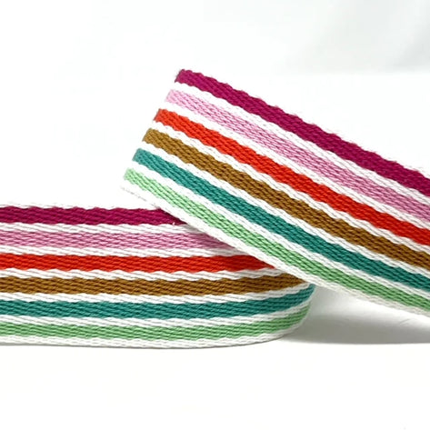 Per Metre Stripped Cotton Tape Webbing: For Bag Straps- 38mm / 40mm