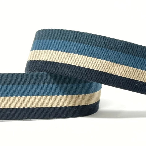 Per Metre Stripped Cotton Tape Webbing: For Bag Straps- 38mm / 40mm