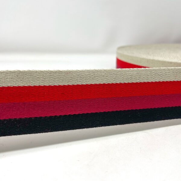 Per Metre Stripe Webbing, BLACK, RED & NATURALS - 50mm – Dream Fabrics