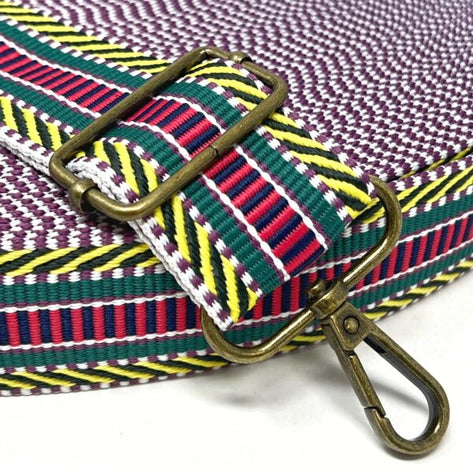 Per Metre Textured Stripe Webbing, GREEN, RED & YELLOW - 40mm
