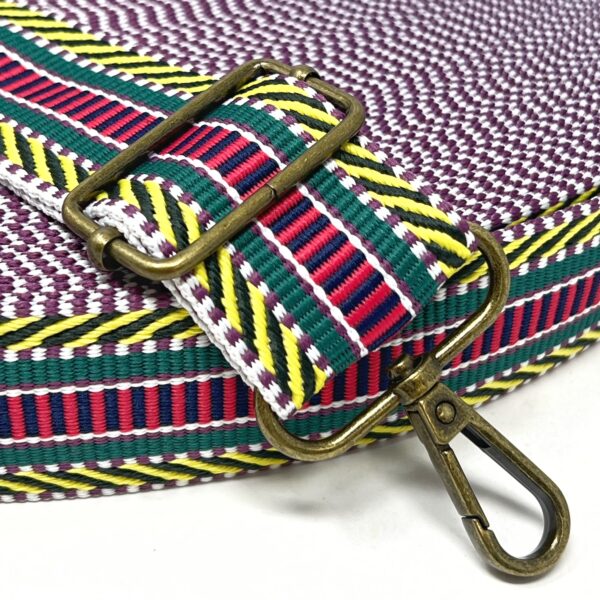 Per Metre Textured Stripe Webbing, GREEN, RED & YELLOW - 40mm