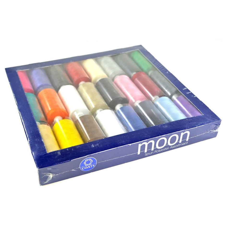 Saver Box Coats Moon Thread - 24 x Extra Large 1000y Reels For Sewing & Overlocking