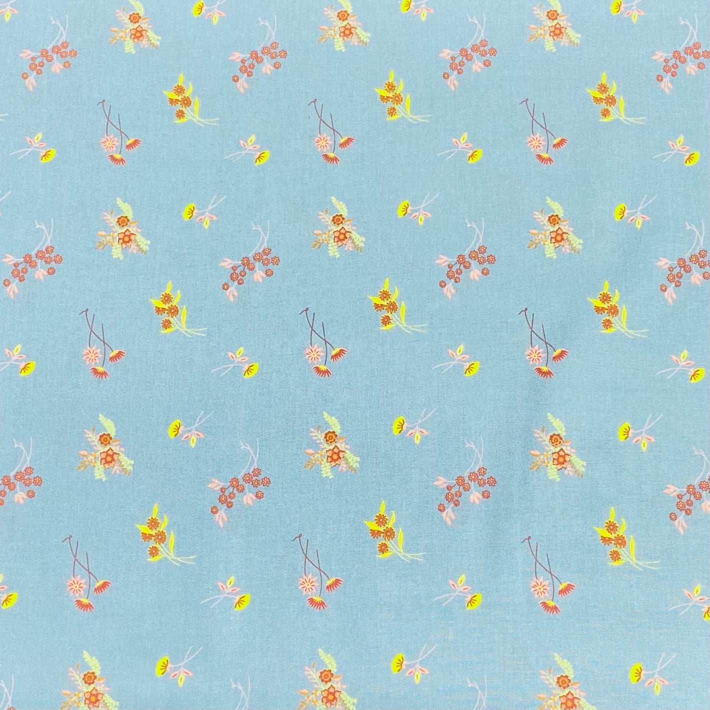 Pound A Metre Per Metre Per Metre Beautiful Digitally Printed 100% Cotton- 45" Wide (Blue Flower)