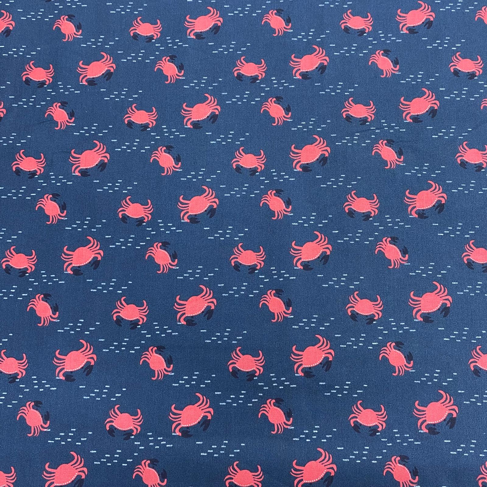 Pound A Metre Per Metre Per Metre Beautiful Digitally Printed 100% Cotton- 45" Wide (Crabs)
