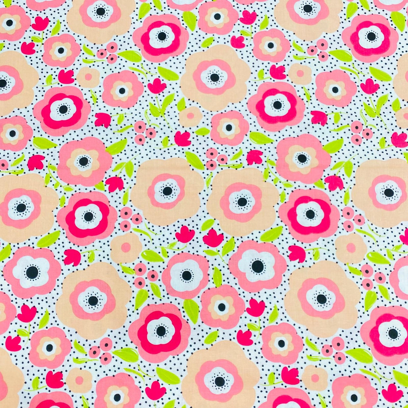 Pound A Metre Per Metre Per Metre Beautiful Digitally Printed 100% Cotton- 45" Wide (Flower Patch)