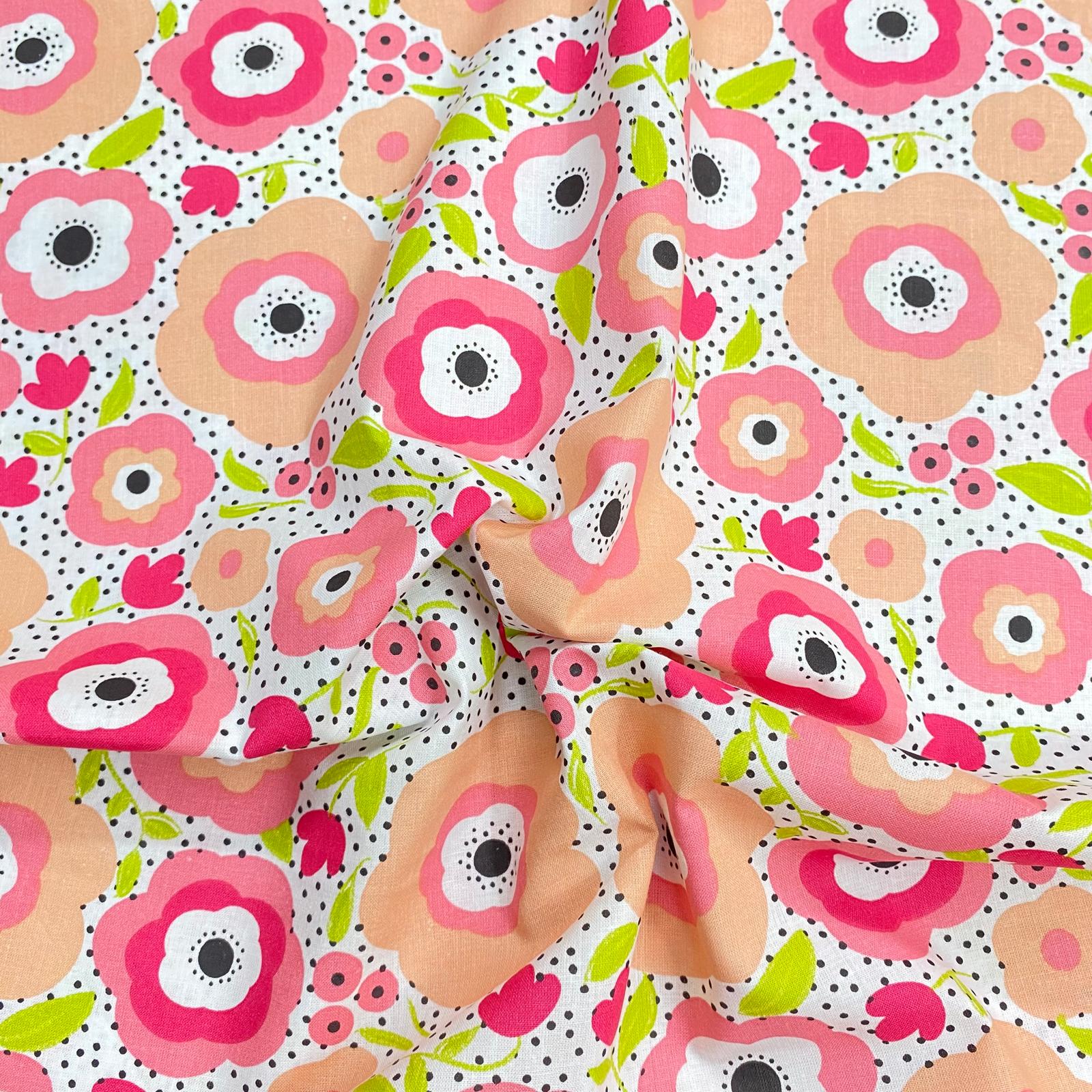 Pound A Metre Per Metre Per Metre Beautiful Digitally Printed 100% Cotton- 45" Wide (Flower Patch)