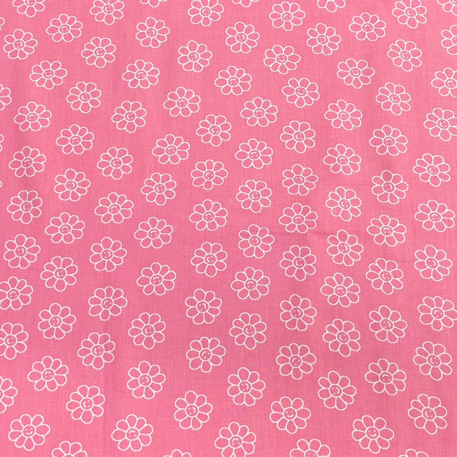 Pound A Metre Per Metre Per Metre Beautiful Digitally Printed 100% Cotton- 45" Wide (Pink Big Flower)