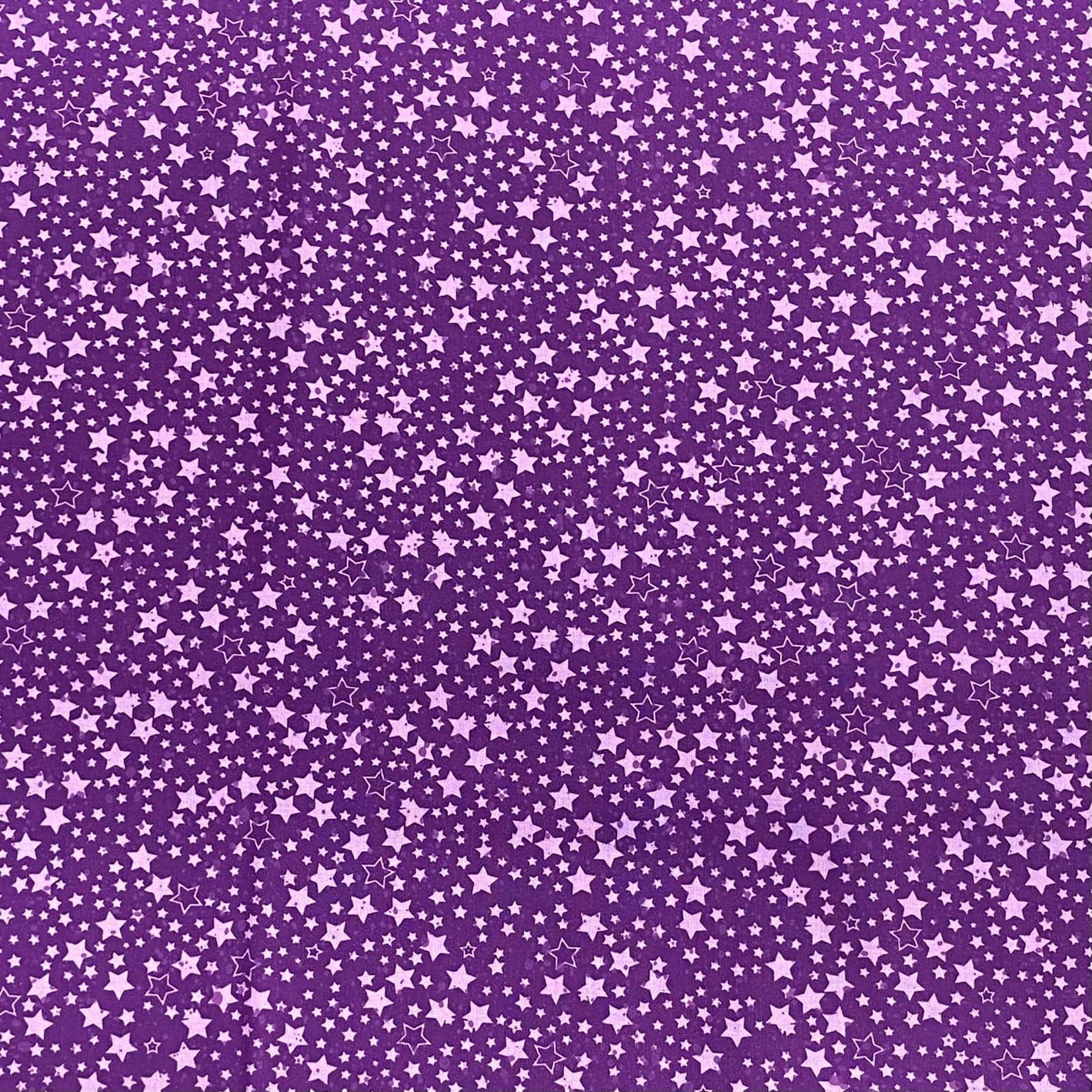 Pound A Metre Per Metre Per Metre Beautiful Digitally Printed 100% Cotton- 45" Wide (Purple Stars)