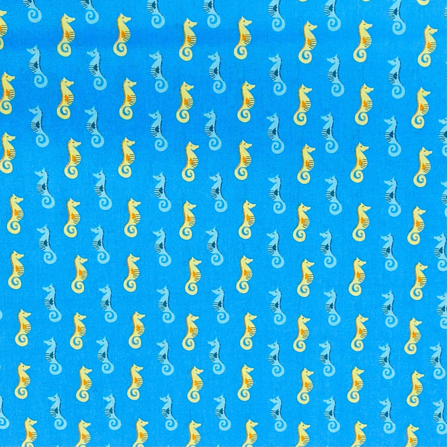 Pound A Metre Per Metre Per Metre Beautiful Digitally Printed 100% Cotton- 45" Wide (Seahorse)