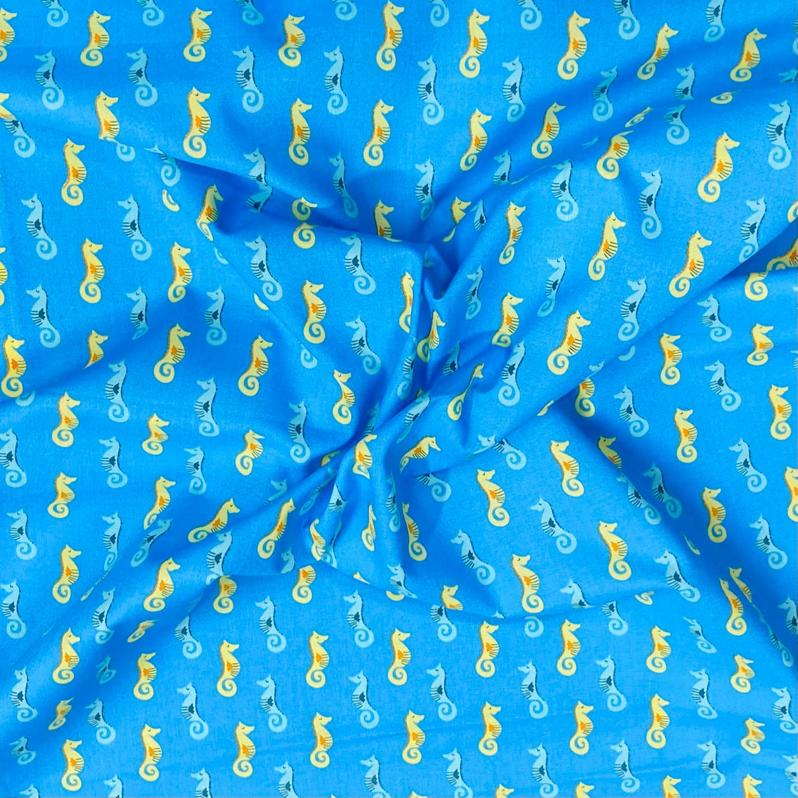 Pound A Metre Per Metre Per Metre Beautiful Digitally Printed 100% Cotton- 45" Wide (Seahorse)