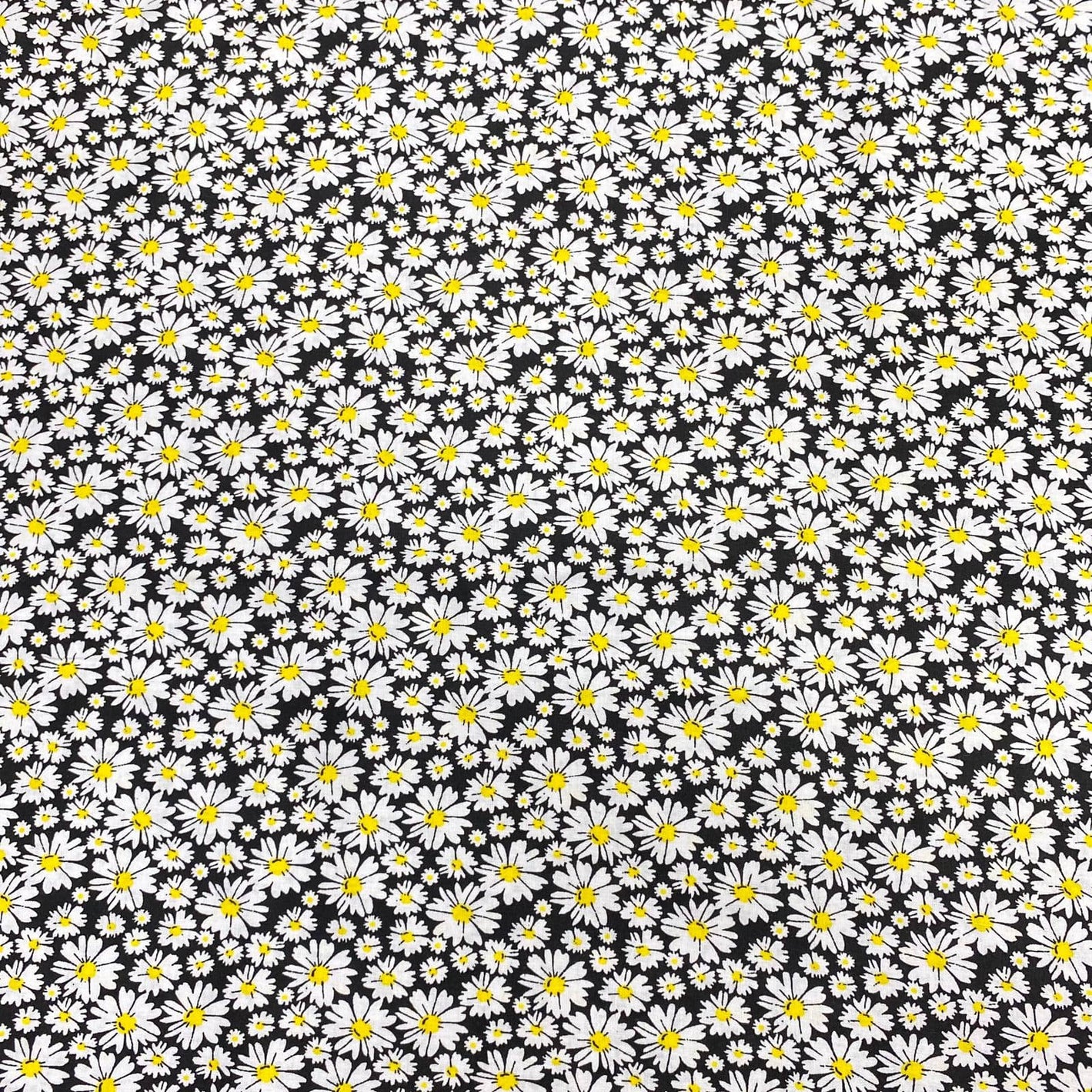 Pound A Metre Per Metre Per Metre Beautiful Digitally Printed 100% Cotton- 45" Wide (Sunflower Black)