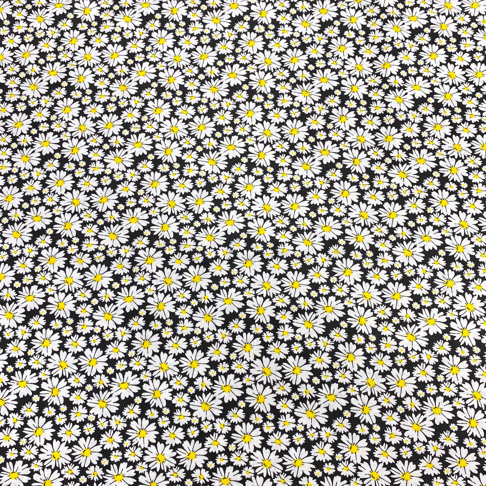 Pound A Metre Per Metre Per Metre Beautiful Digitally Printed 100% Cotton- 45" Wide (Sunflower Black)