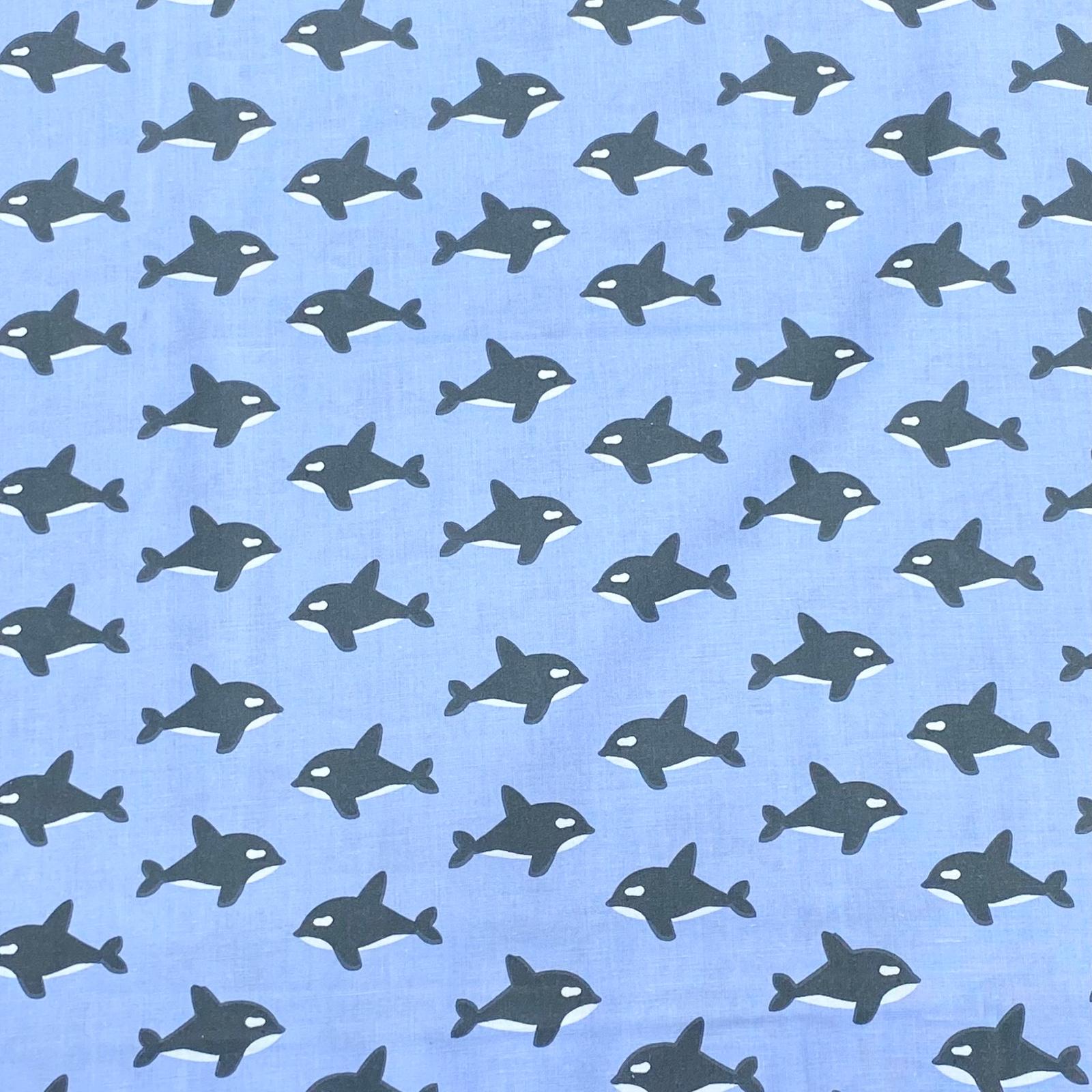 Pound A Metre Per Metre Per Metre Beautiful Digitally Printed 100% Cotton- 45" Wide (Whale)