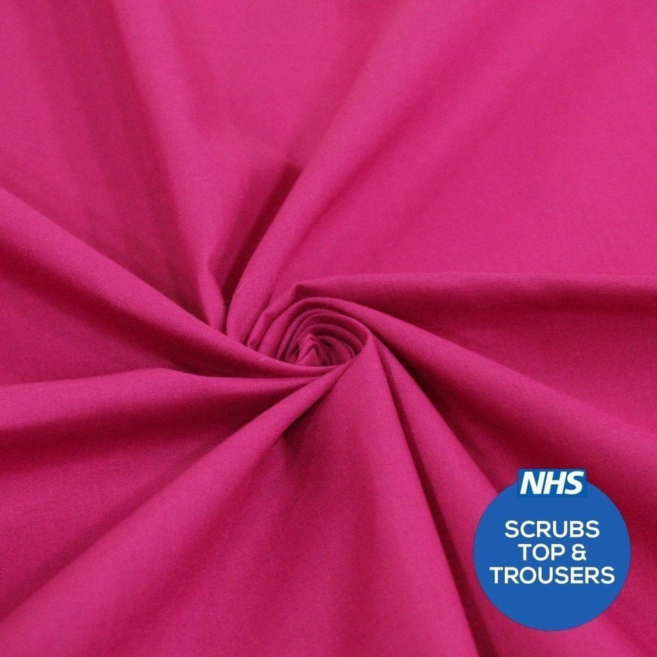 Premium Plain Polycotton Fabric, 60° Washable, 45"- 20 Colours Available - Pound A Metre