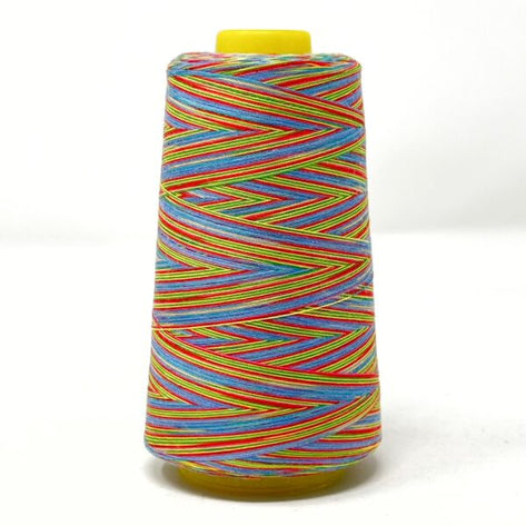 Rainbow Overlocker Threads Polyester Hand /  Overlocker- 2950 Yards (Blue/Gold/Green/Red)