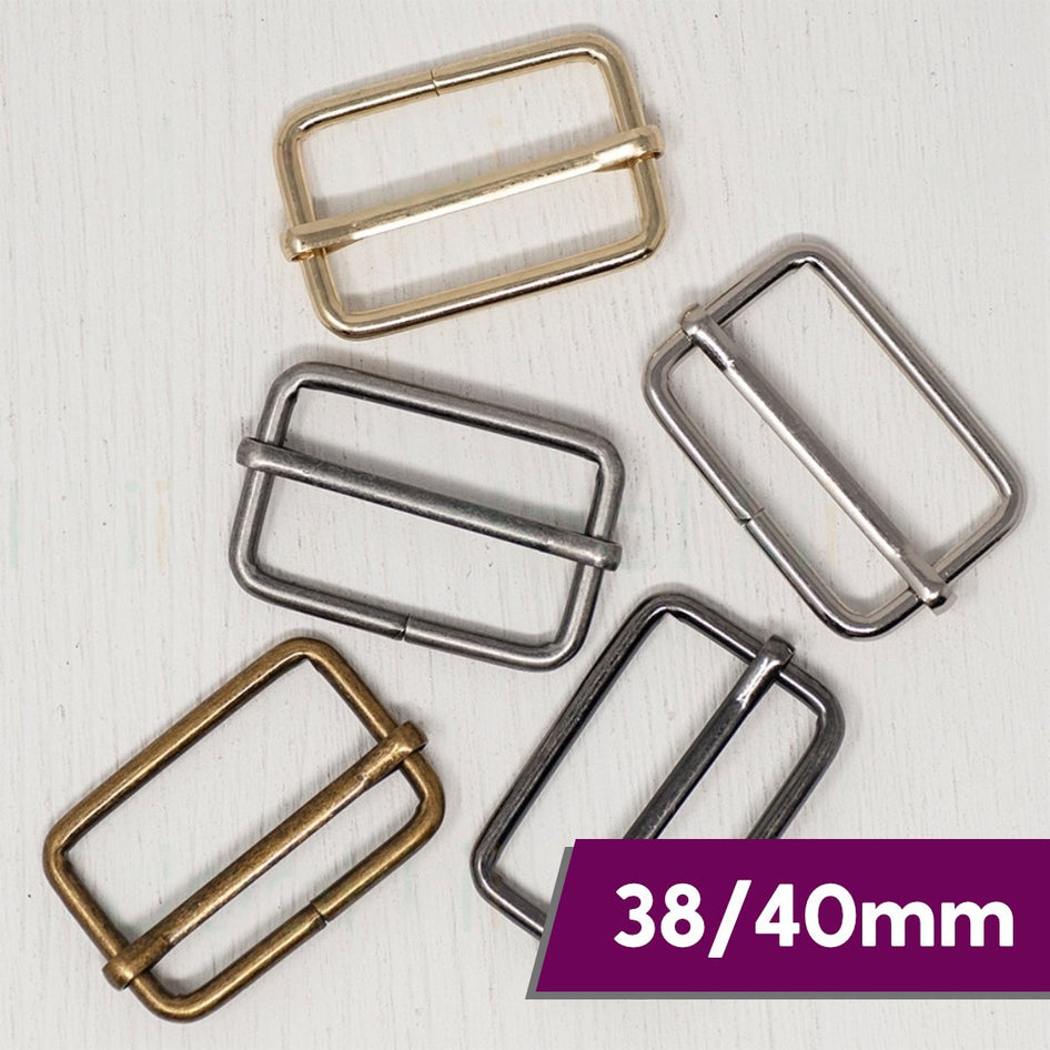 38/40mm Metal Strap Slider- 4 Colours- Pack Of 2 - Pound A Metre