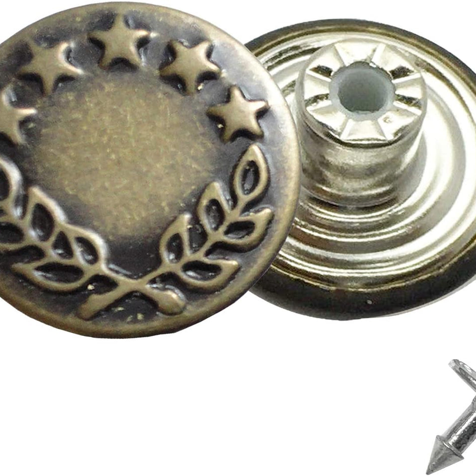 Hammer On Jeans Buttons- (3 Colours Available) (Pack Of 3)