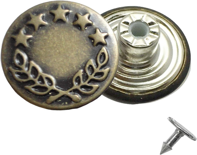 Hammer On Jeans Buttons- (3 Colours Available) (Pack Of 3)