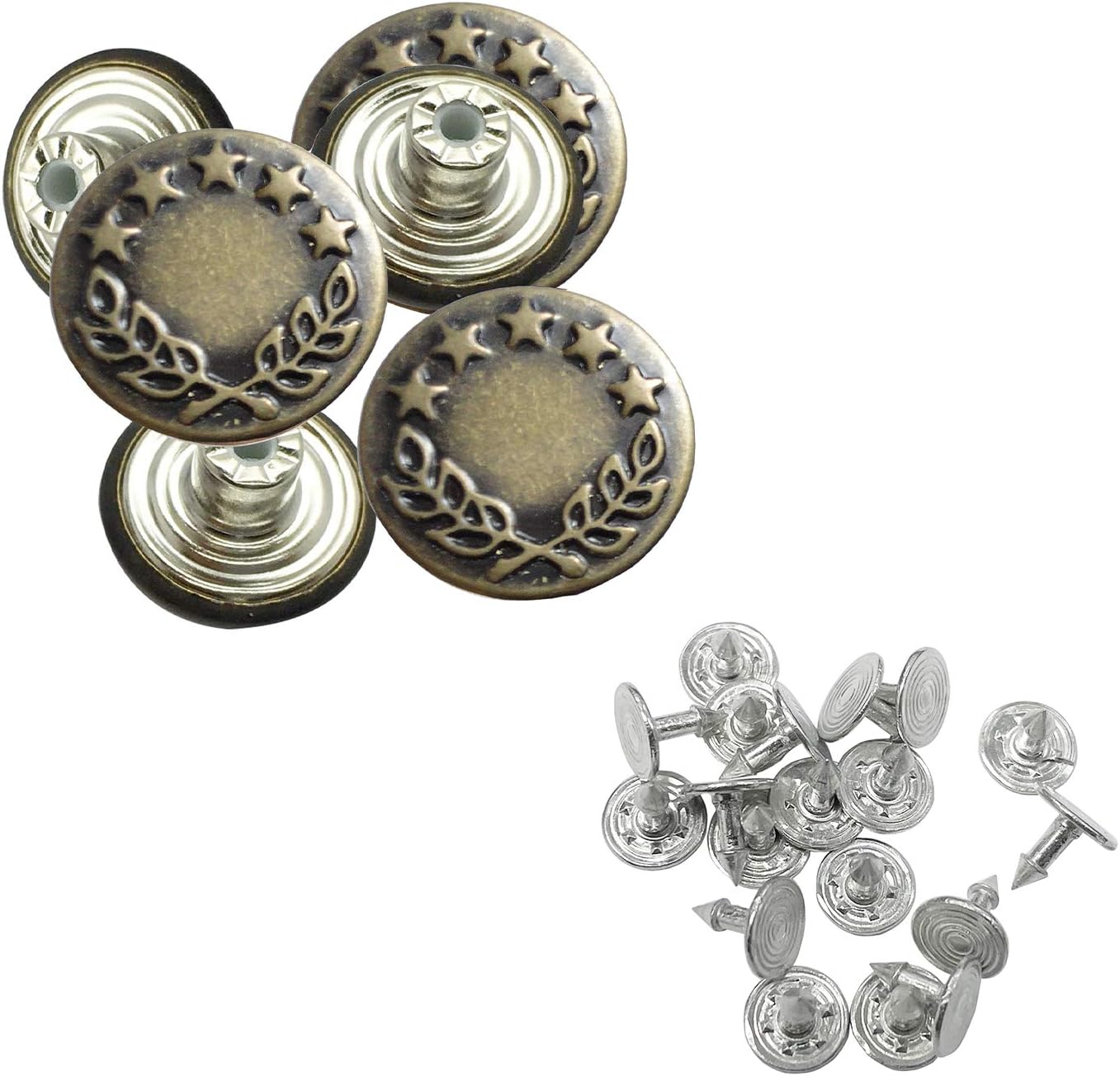 Hammer On Jeans Buttons- (3 Colours Available) (Pack Of 3)