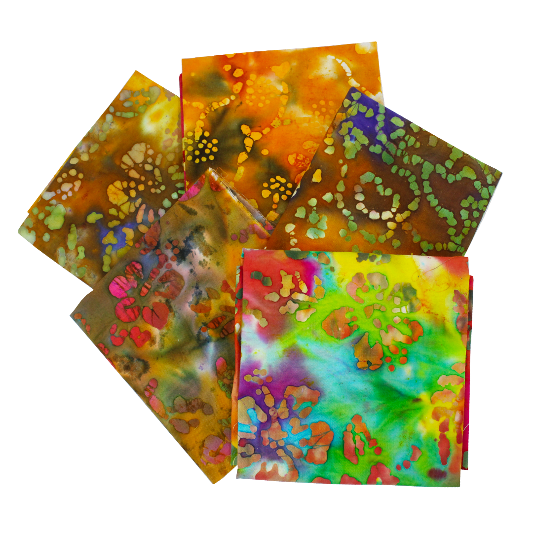 5 Piece Exclusive Fat Quarter 100% Cotton Batik - Orange