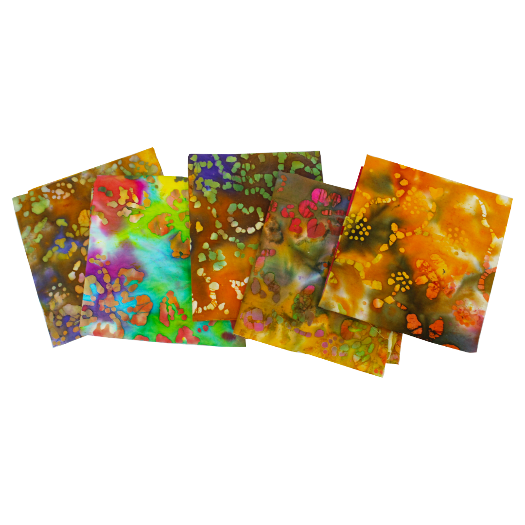 5 Piece Exclusive Fat Quarter 100% Cotton Batik - Orange
