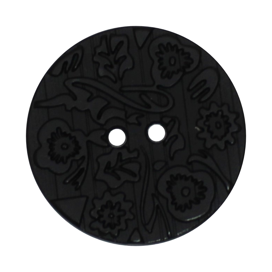 Italian Embossed Floral Buttons- 30mm (Pack of 3) (12 Colours Available)