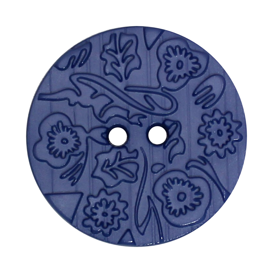 Italian Embossed Floral Buttons- 30mm (Pack of 3) (12 Colours Available)