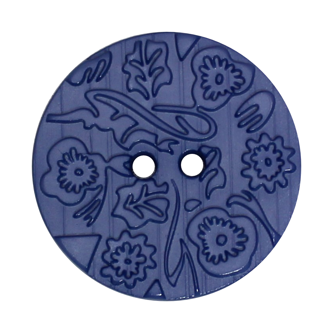 Italian Embossed Floral Buttons- 30mm (Pack of 3) (12 Colours Available)