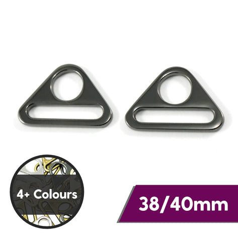 38/40mm Metal Triangle Rings For Bags- 4 Colours- Pack Of 2