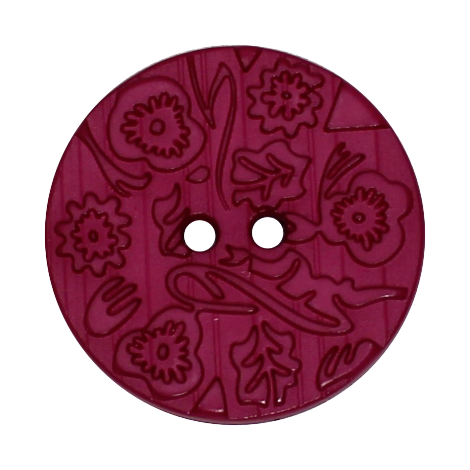 Italian Embossed Floral Buttons- 30mm (Pack of 3) (12 Colours Available)