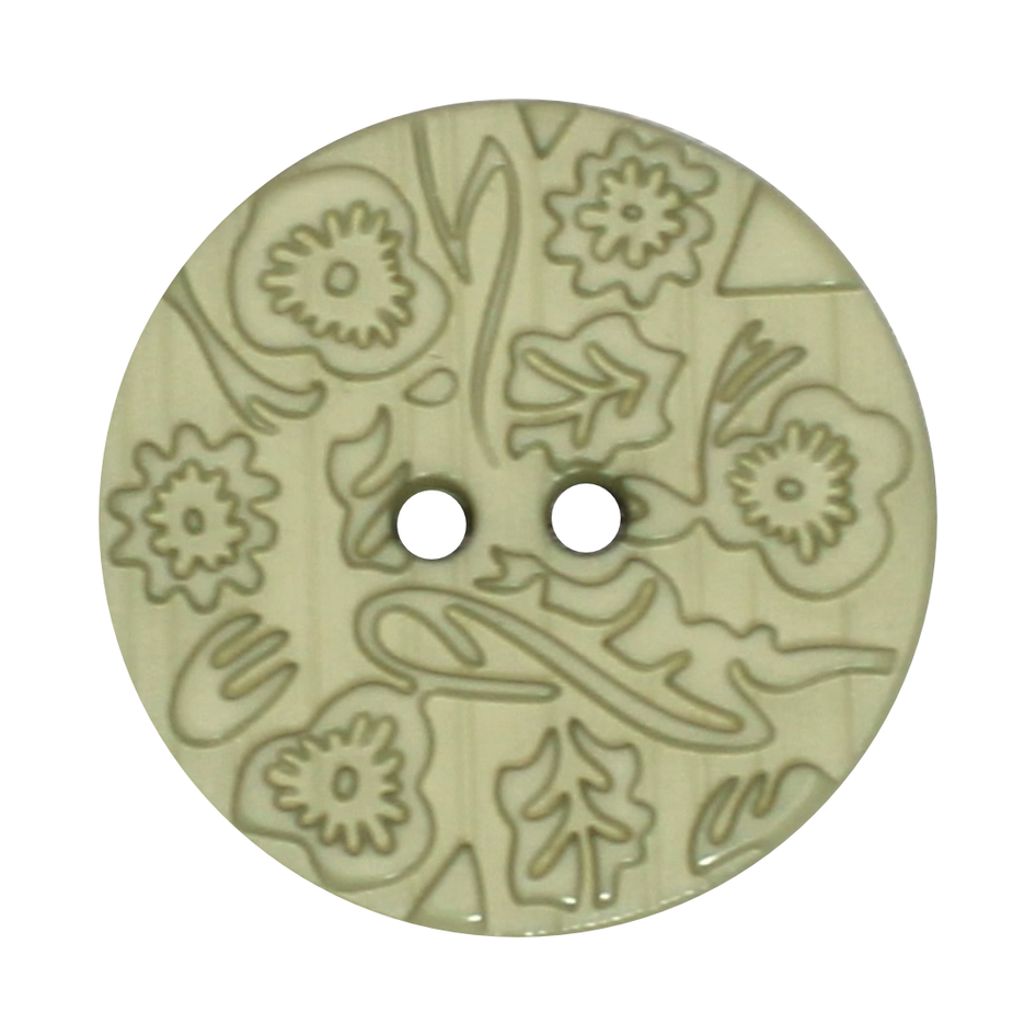 Italian Embossed Floral Buttons- 30mm (Pack of 3) (12 Colours Available)