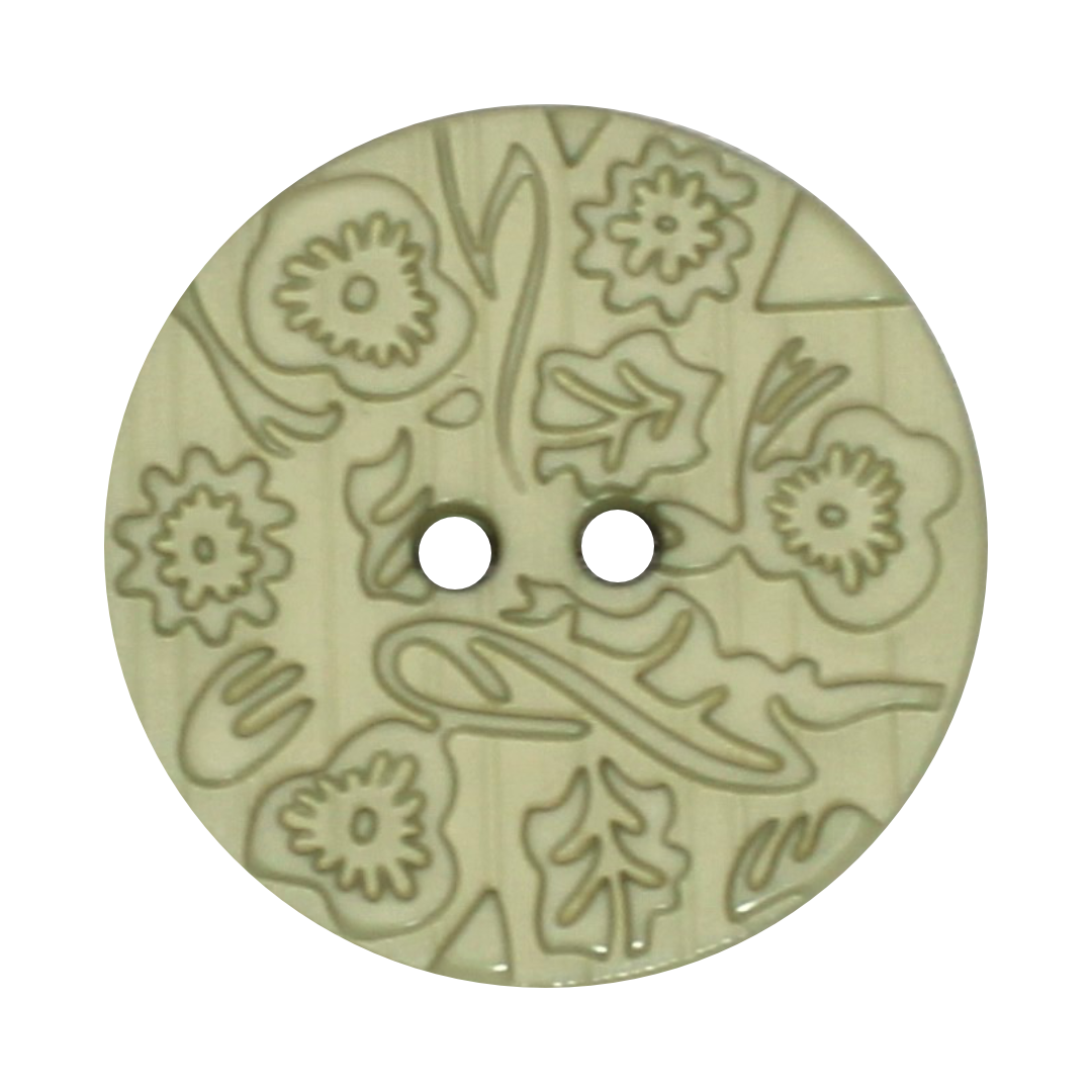 Italian Embossed Floral Buttons- 30mm (Pack of 3) (12 Colours Available)