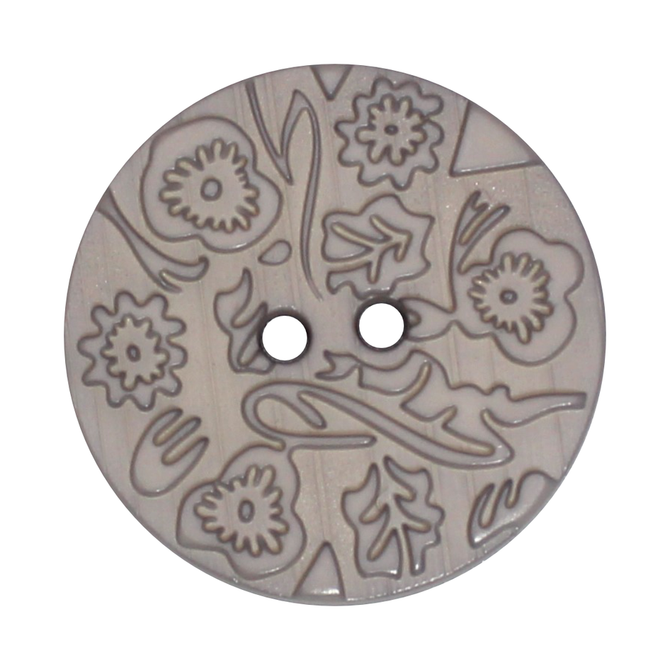 Italian Embossed Floral Buttons- 30mm (Pack of 3) (12 Colours Available)