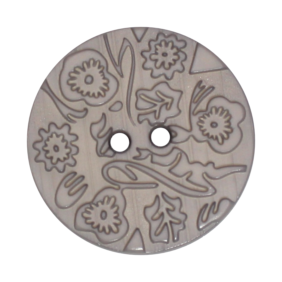 Italian Embossed Floral Buttons- 30mm (Pack of 3) (12 Colours Available)