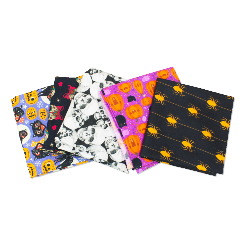5 Piece Exclusive Fat Quarter 100% Halloween Cotton