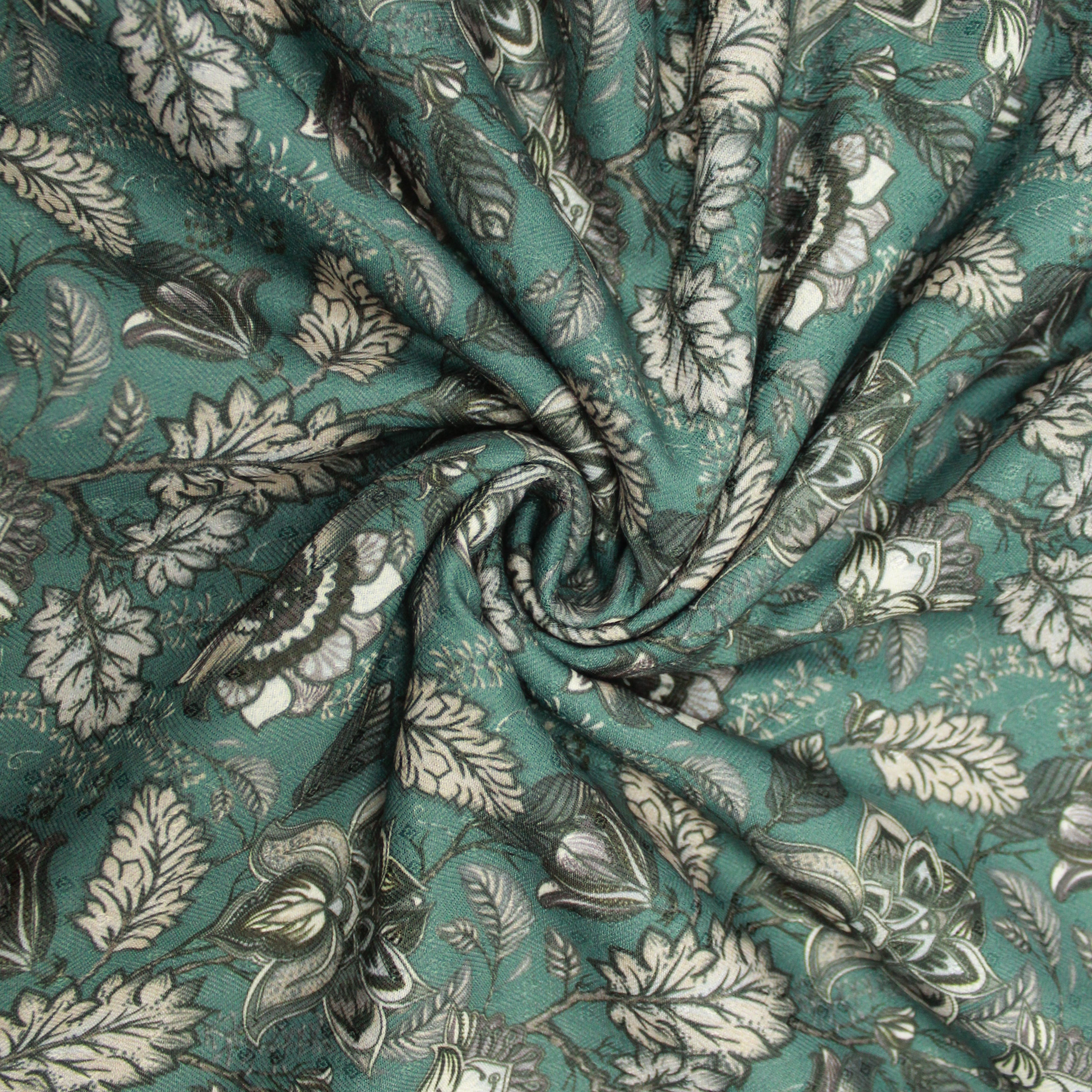 3 Metres Printed Cashmere, 'Sea Green' - 45" Wide