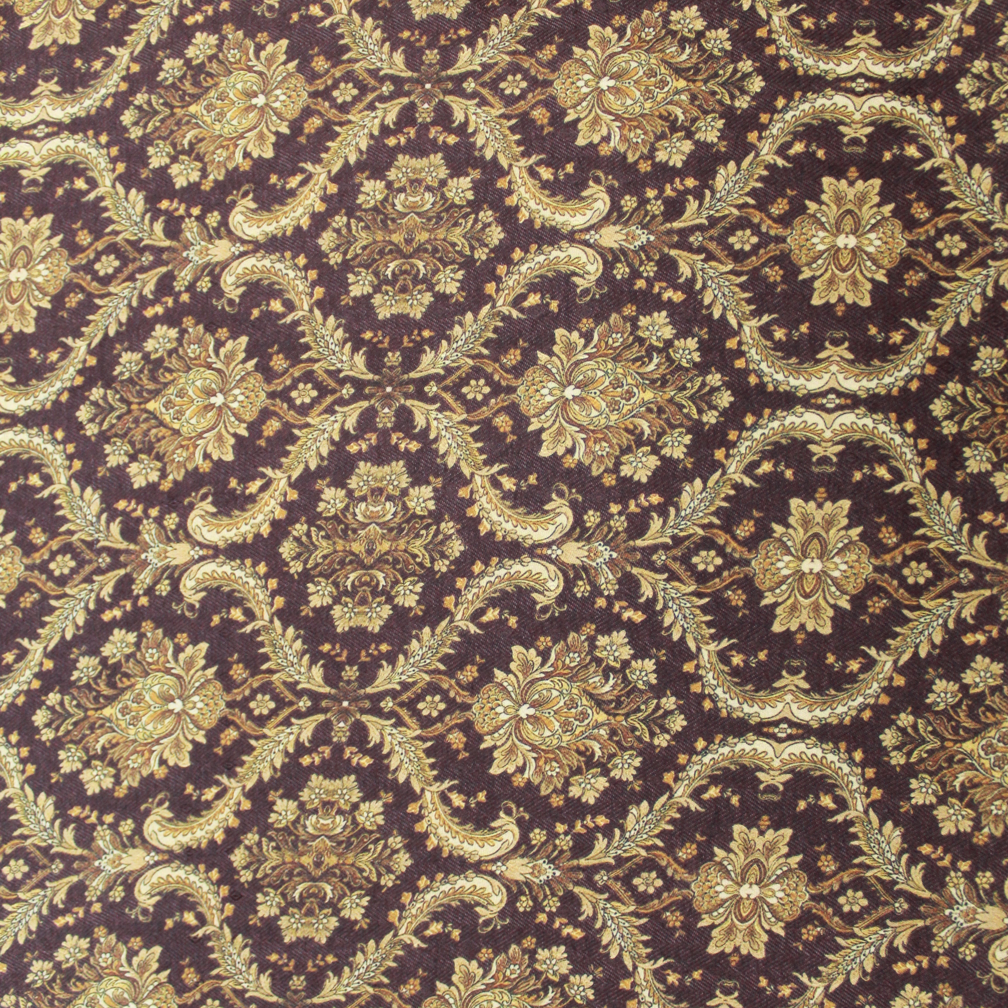 3 Metres Printed Cashmere, 'Gold & Purple' - 45" Wide