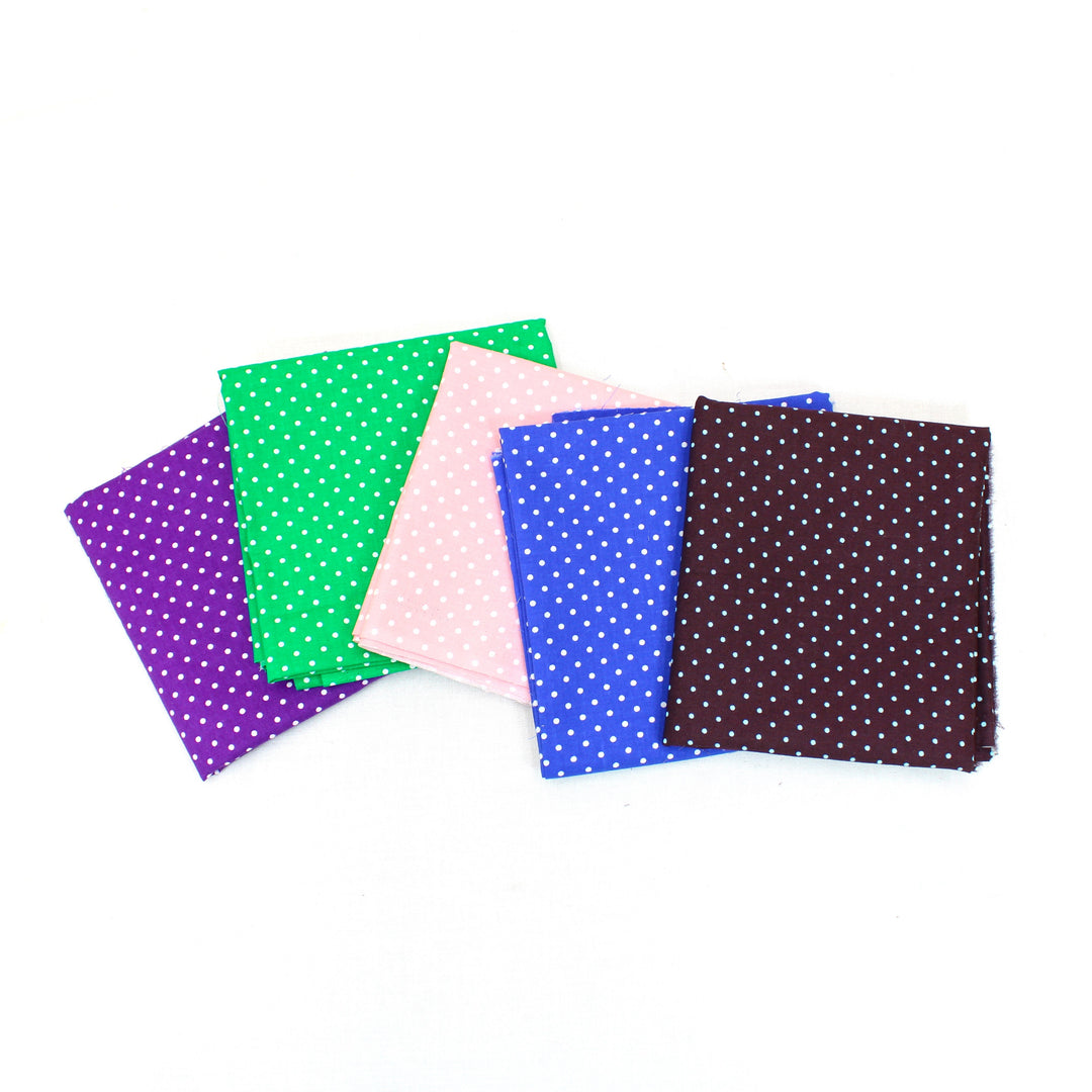 5 Piece Exclusive Fat Quarter 100% Polka Cotton Poplin