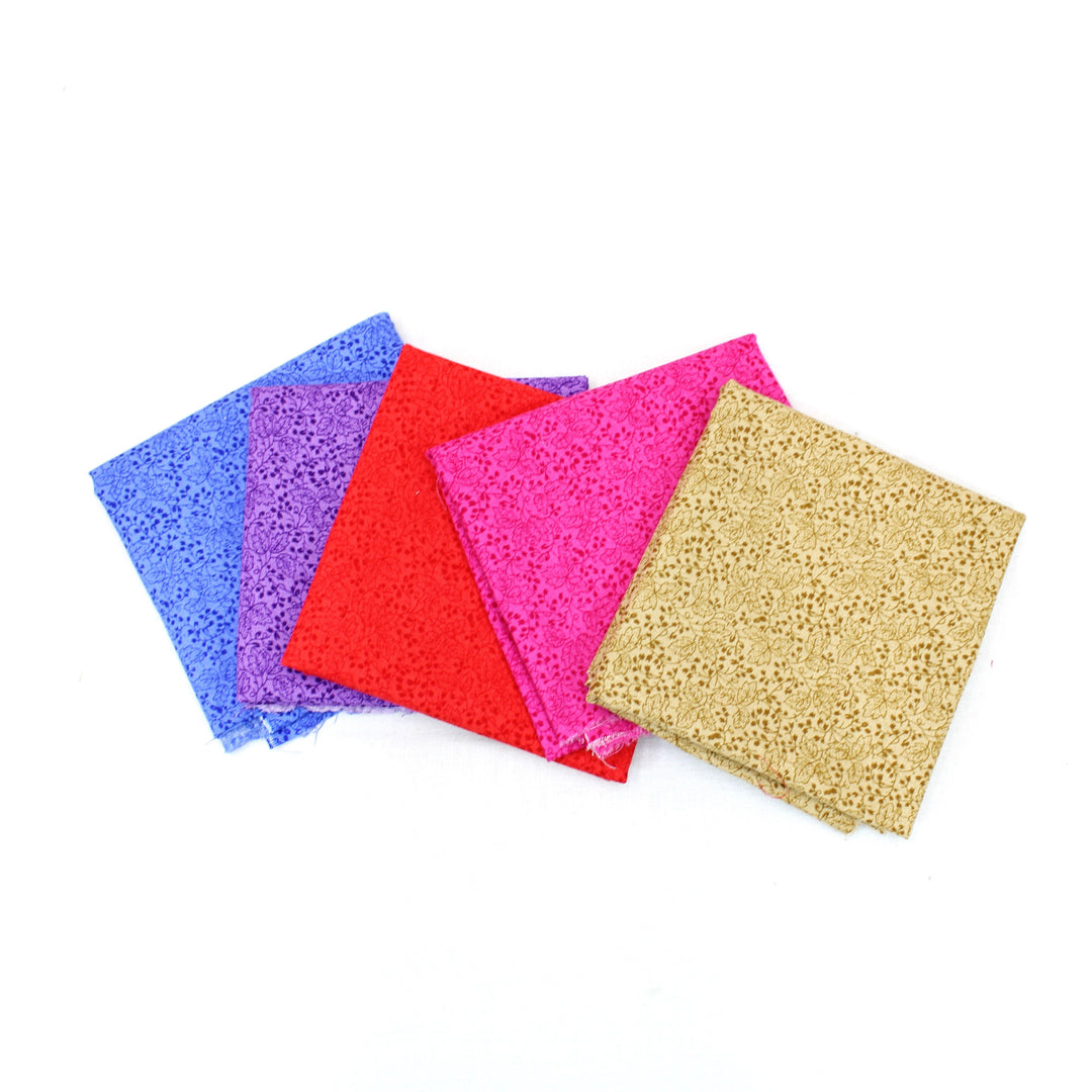 5 Piece Exclusive Fat Quarter 100% Floral Palette