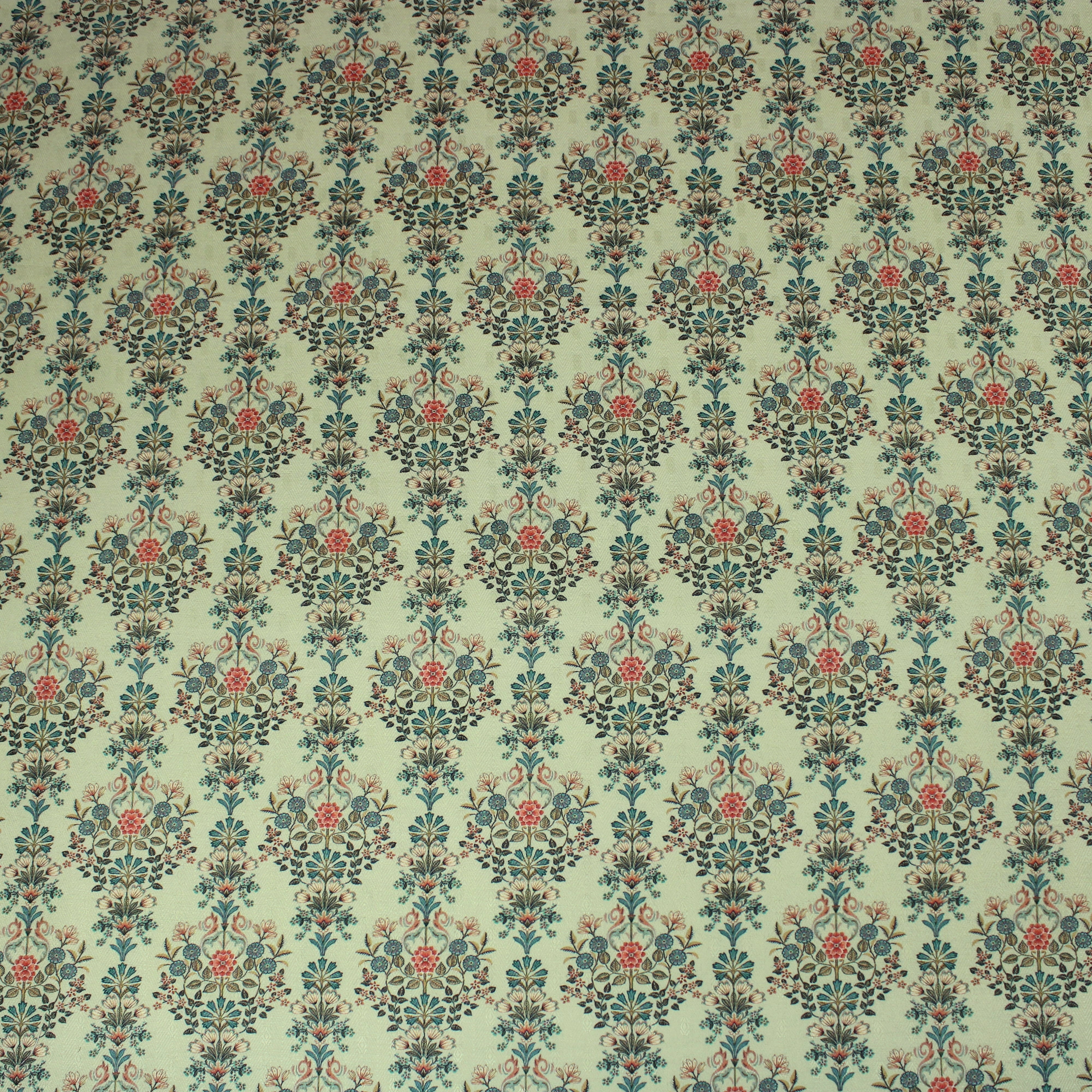 Printed Cashmere Effect Crepe Fabric- 45" Wide (Mint Floral)  (3 Metres )
