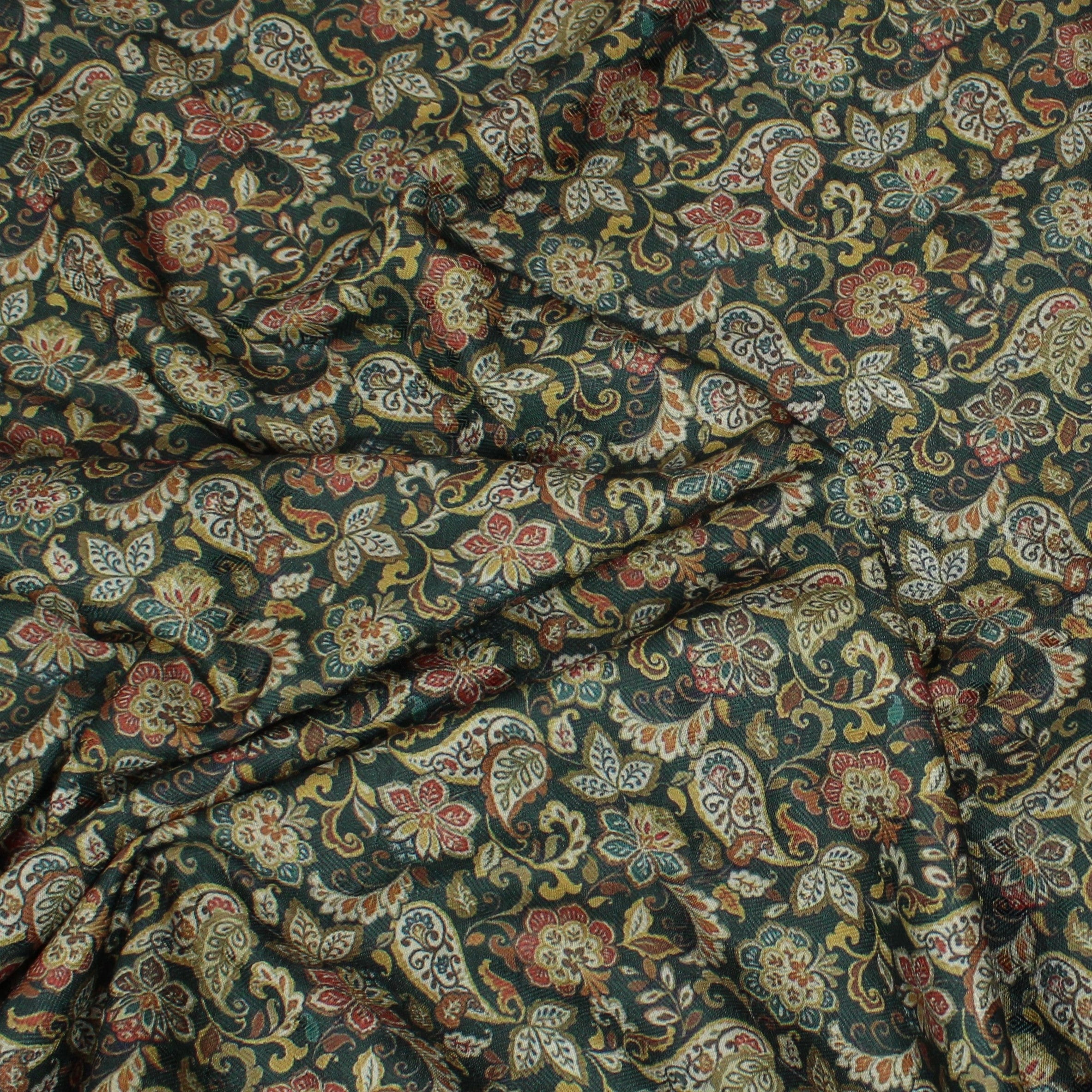 Printed Cashmere Effect Crepe Fabric- 45" Wide (Bottle Paisley)  (3 Metres )