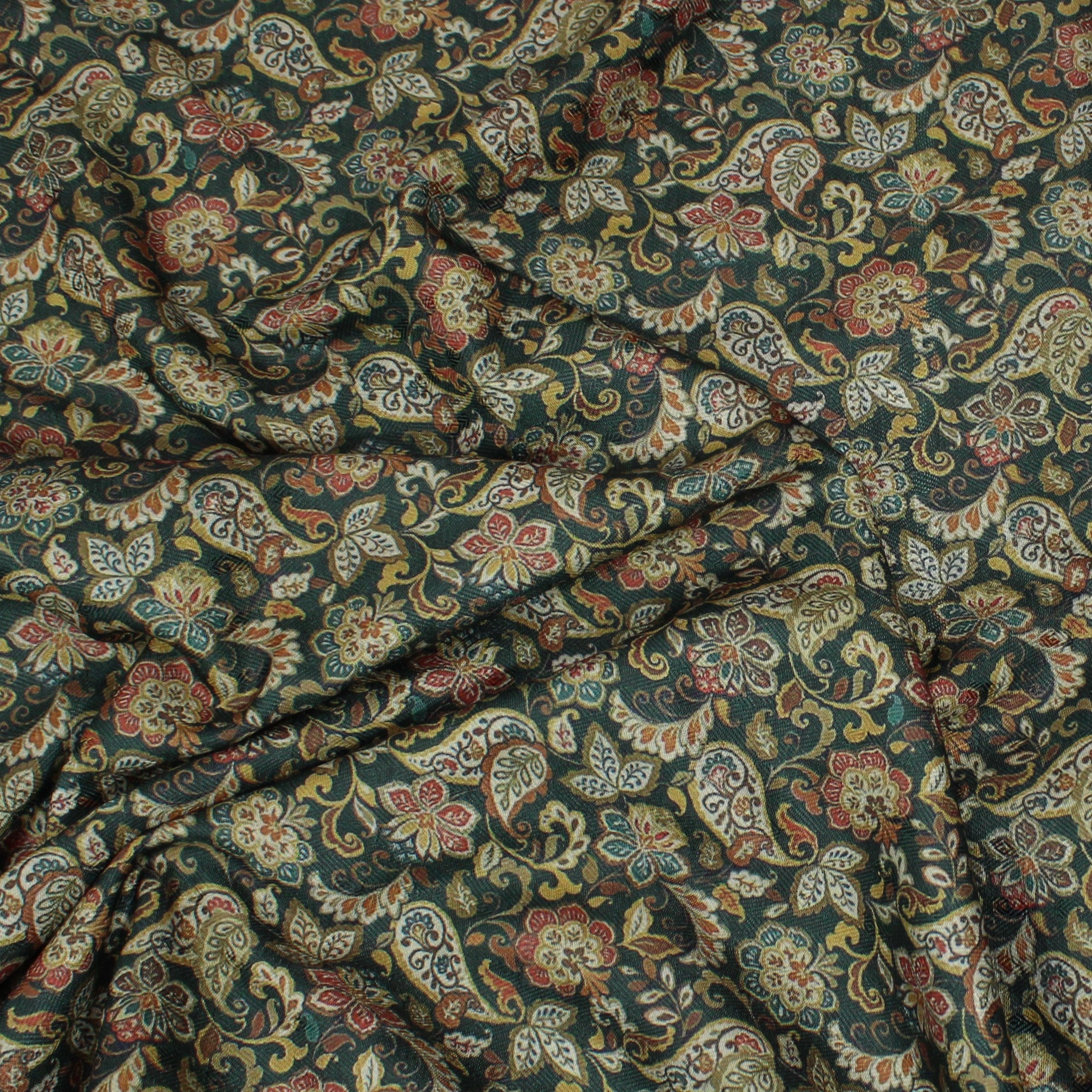 Printed Cashmere Effect Crepe Fabric- 45" Wide (Bottle Paisley)  (3 Metres )