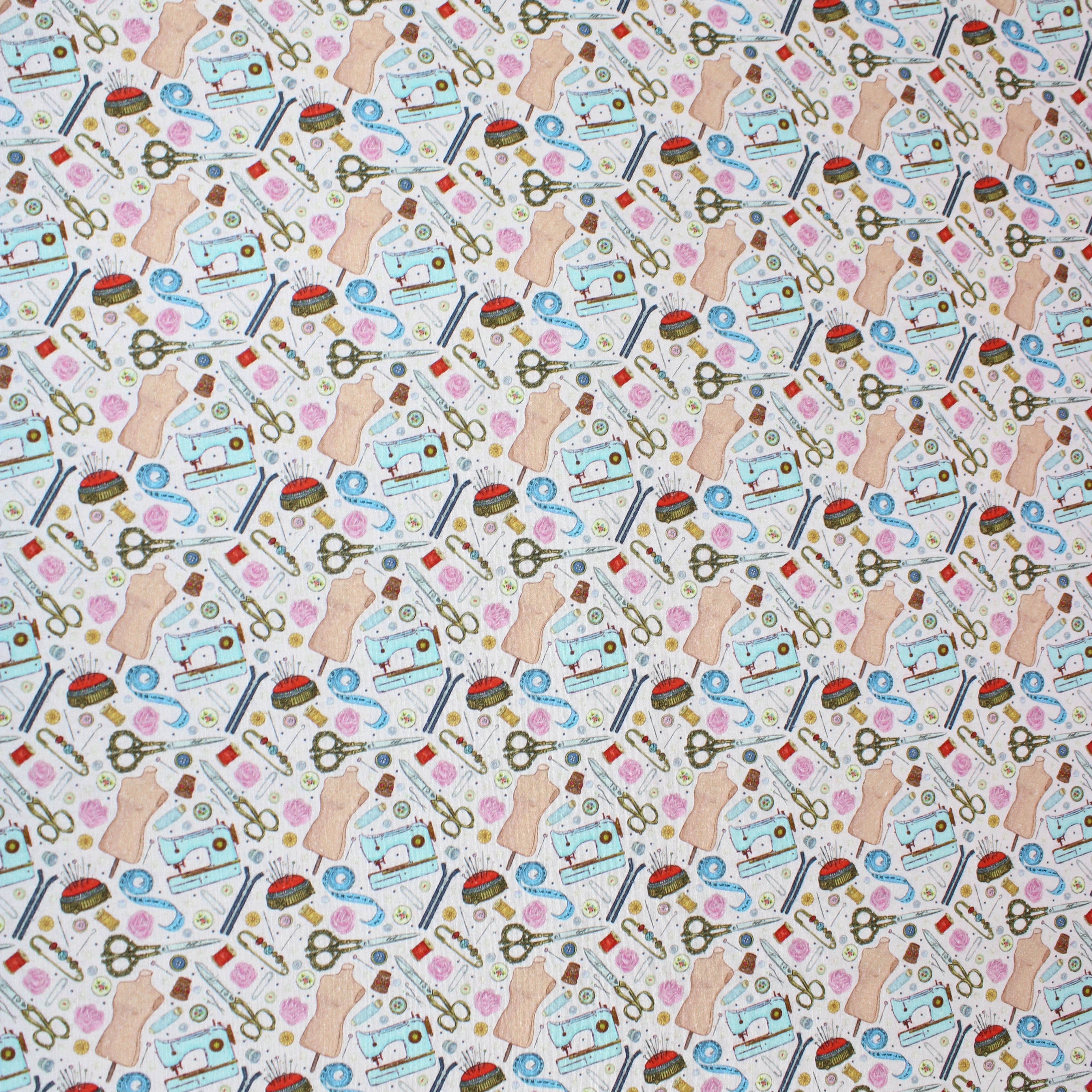 Digitally Printed 100% Cotton- 45" Wide (Sewing Frenzy) (Per Metre)