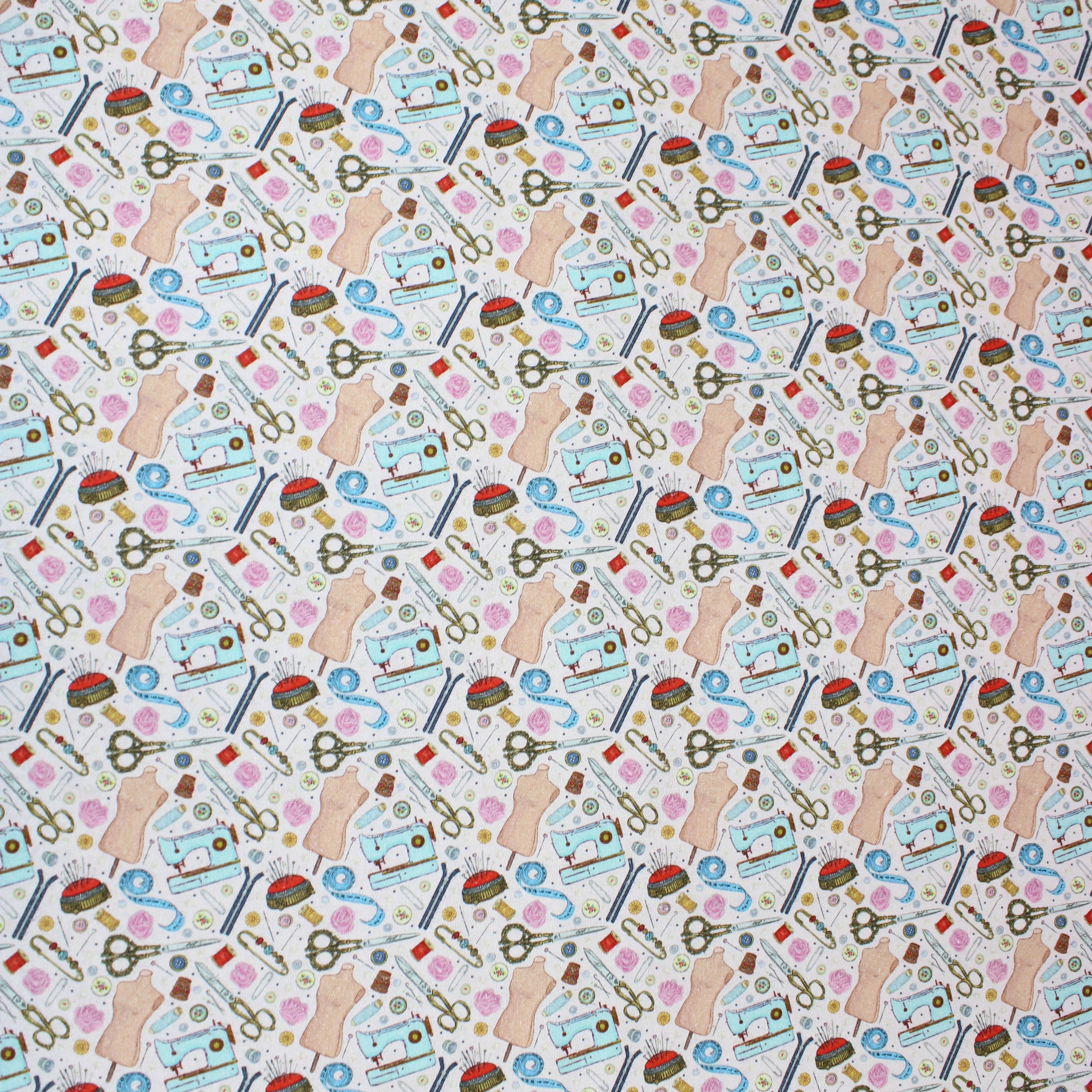 Digitally Printed 100% Cotton- 45" Wide (Sewing Frenzy) (Per Metre)