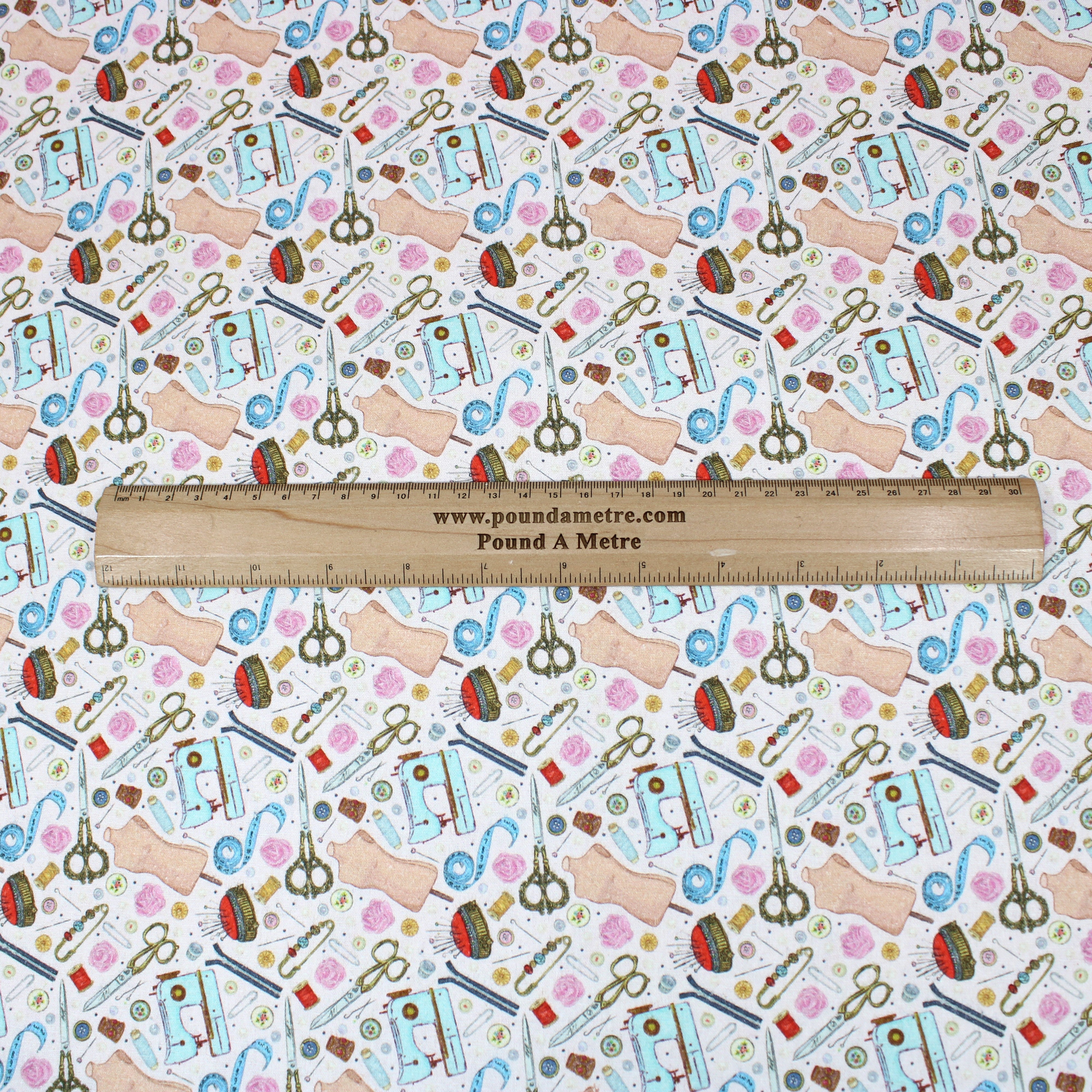 Digitally Printed 100% Cotton- 45" Wide (Sewing Frenzy) (Per Metre)