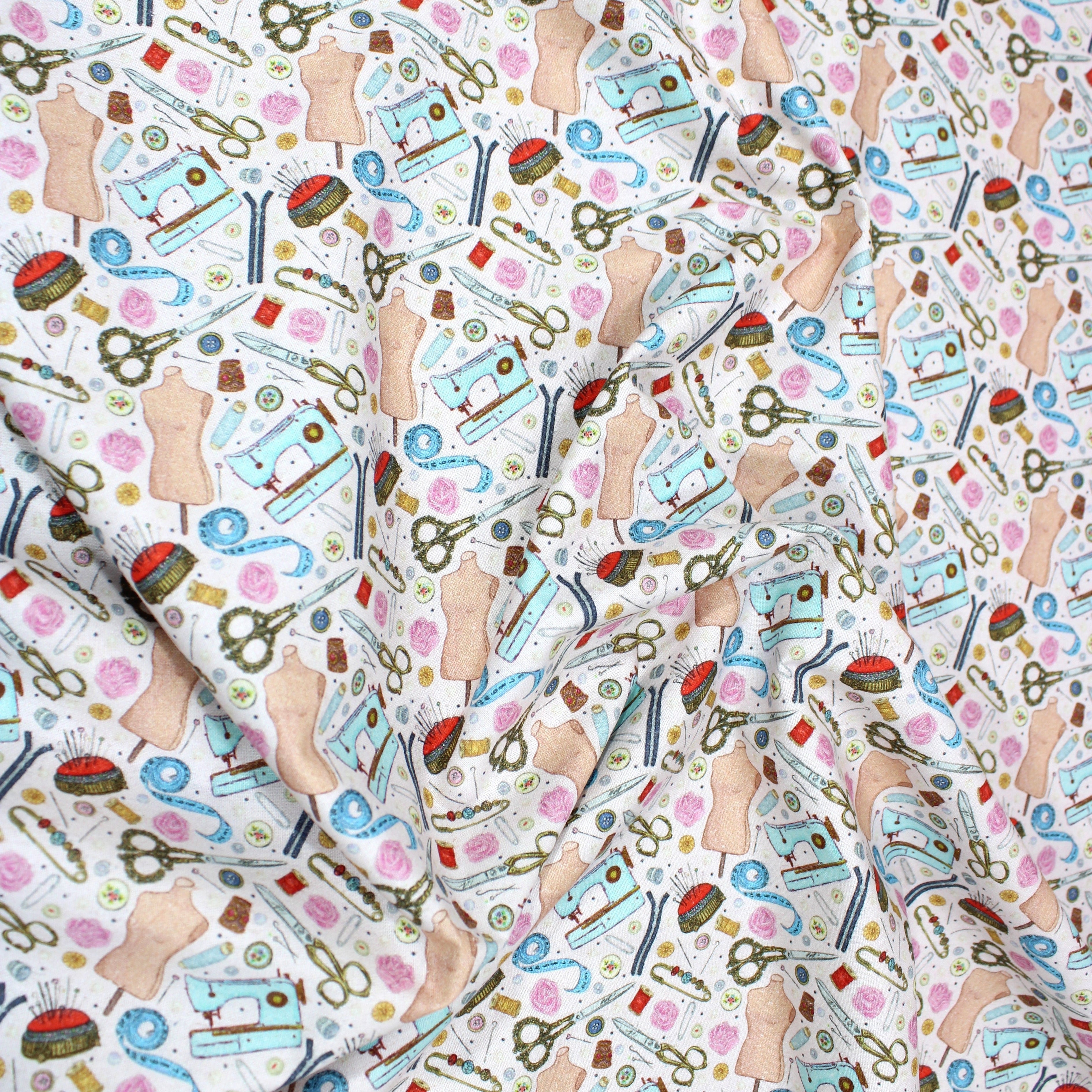 Digitally Printed 100% Cotton- 45" Wide (Sewing Frenzy) (Per Metre)