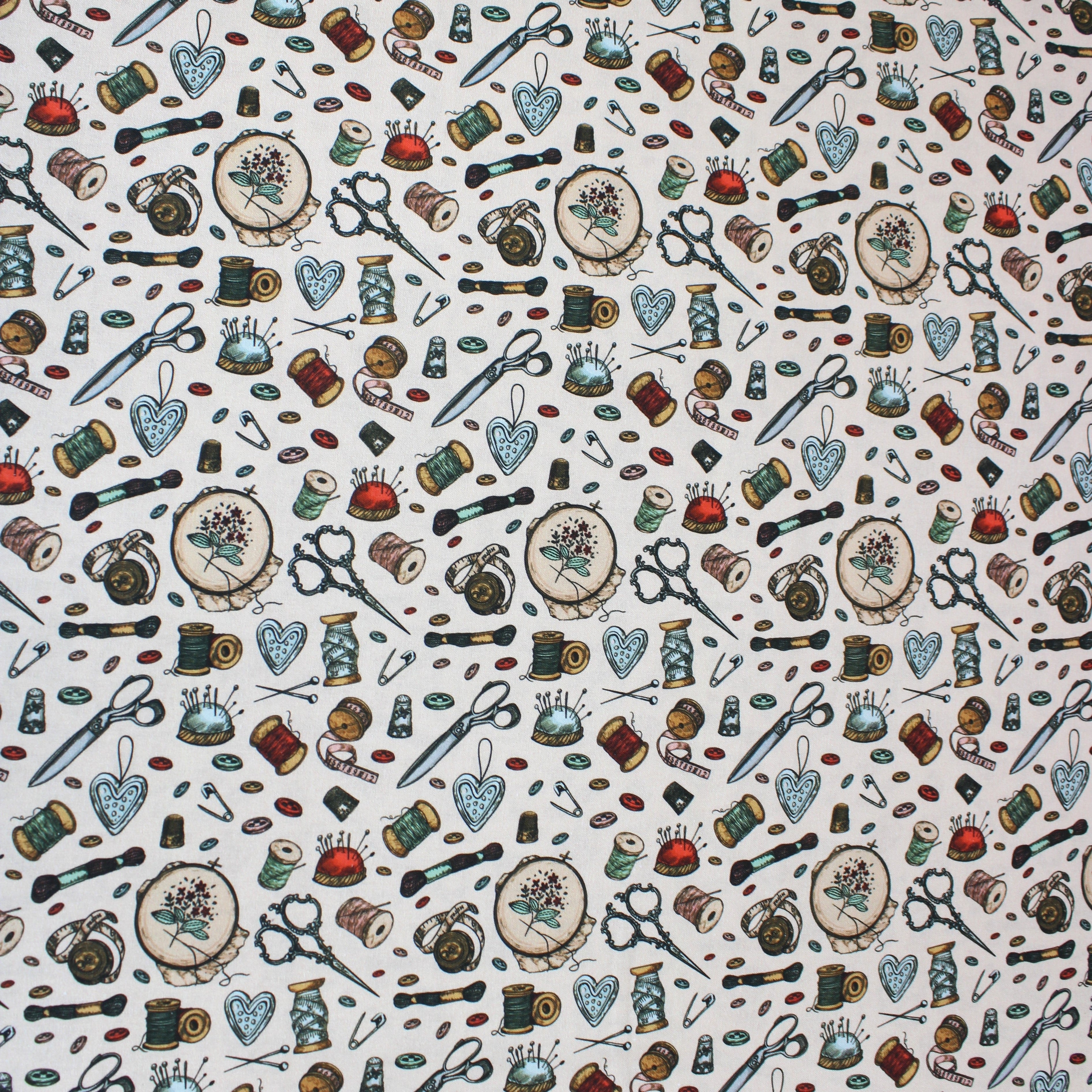 Digitally Printed 100% Cotton- 45" Wide (Sewing Vintage) (Per Metre)
